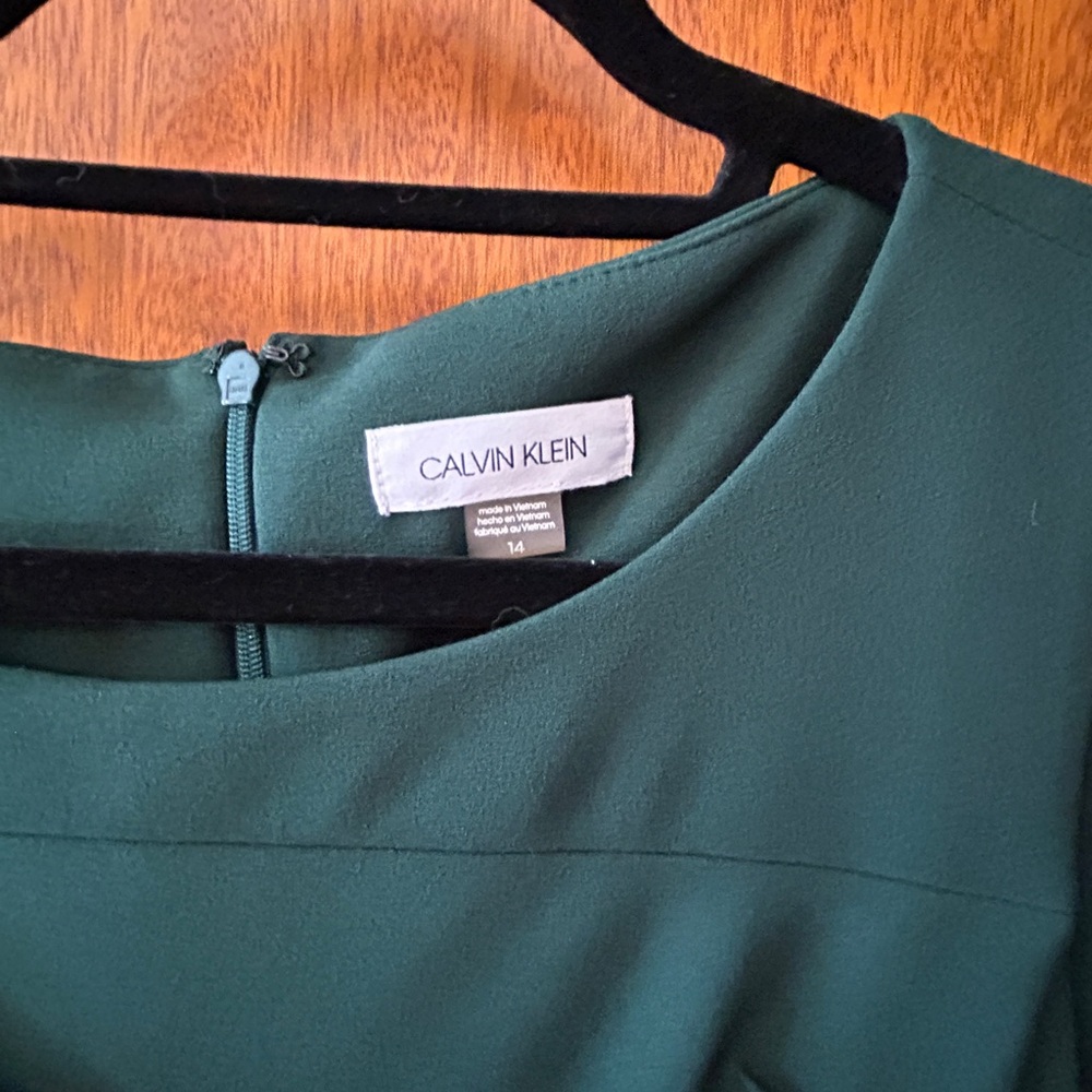 Green Calvin Klein Sunburst Dress - Plus Business Formal - Picture 2 of 7